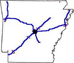 Arkansas state weigh station map